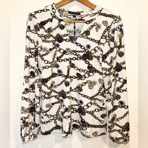 Chain Print Long Sleeve Blouse